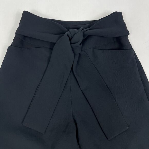 Aritzia Wilfred Geneva Black High Rise Tie Waist Straight Trouser Ankle Pant 0 - Picture 4 of 11